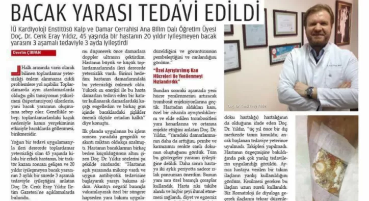 İstanbul Üniversitesi İletim Gazetesi Prof. Dr. Cenk Eray Yıldız Haberi